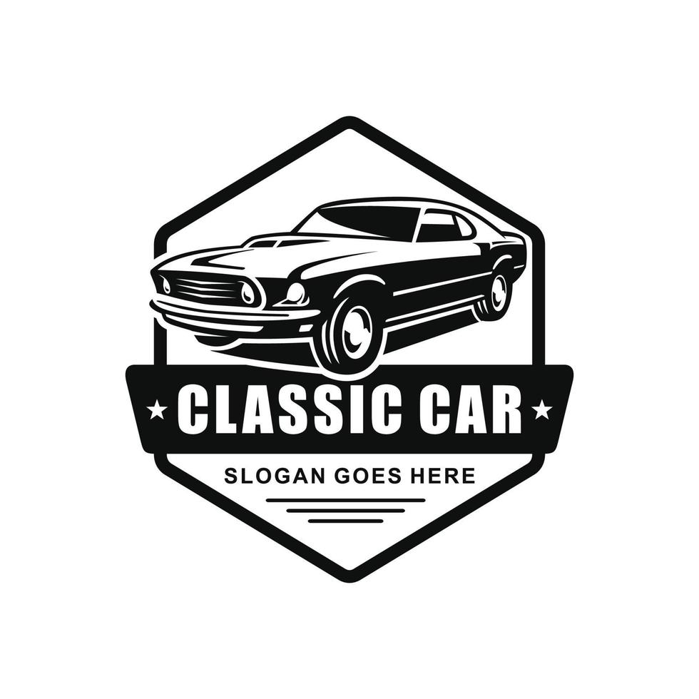 Classic car logo design vector