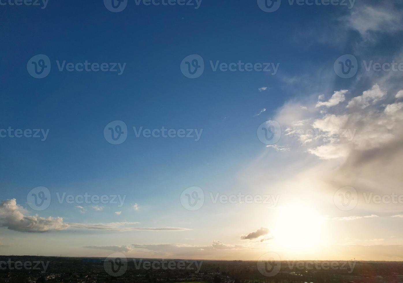 Aerial View of Luton Residential District of Saint Augustine Ave Luton England England Great Britain. The Image was Captured on 06-April-2023 with Drone's Camera During Sunset photo