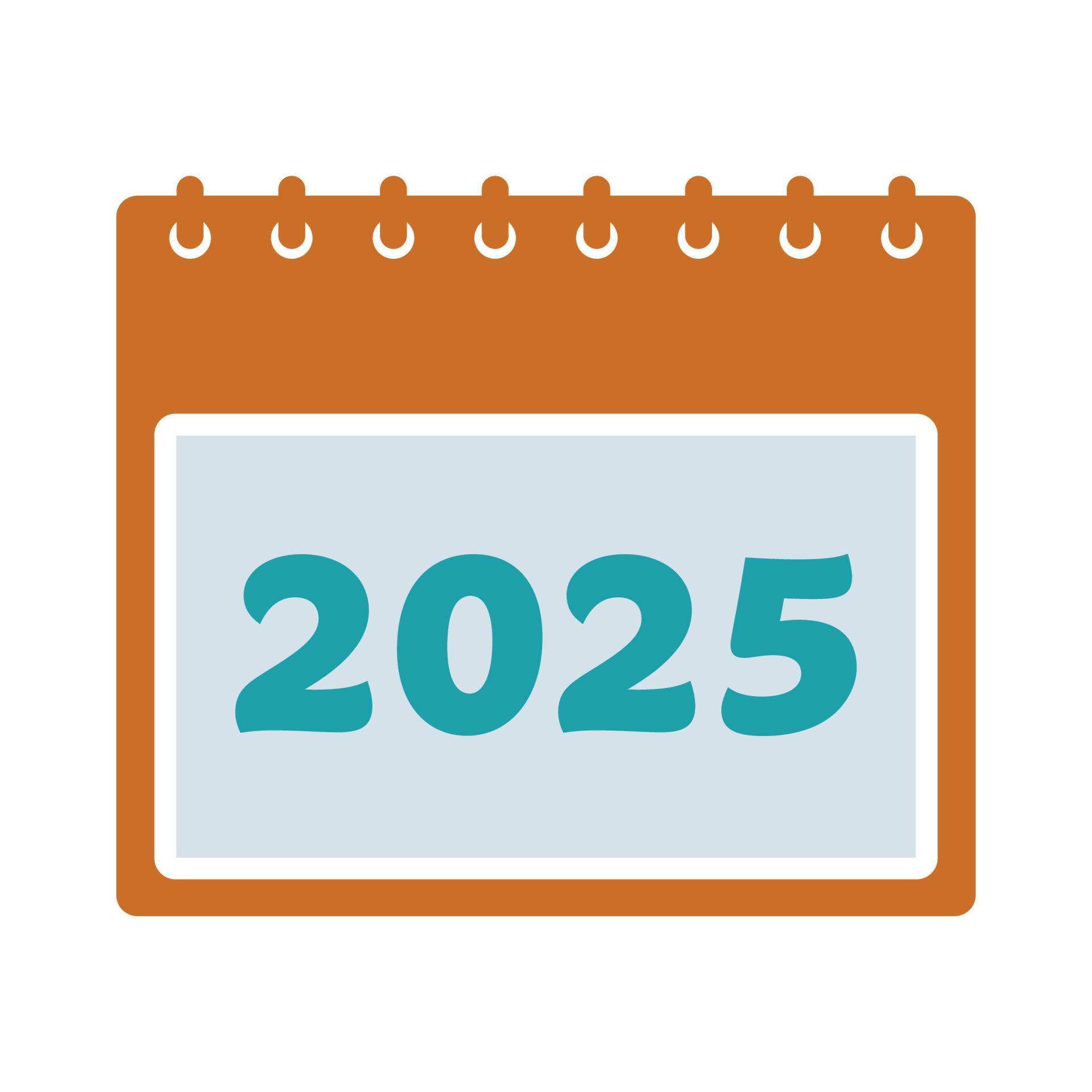 2025 Calendar Colored Icon. Editable Vector EPS Symbol Illustration