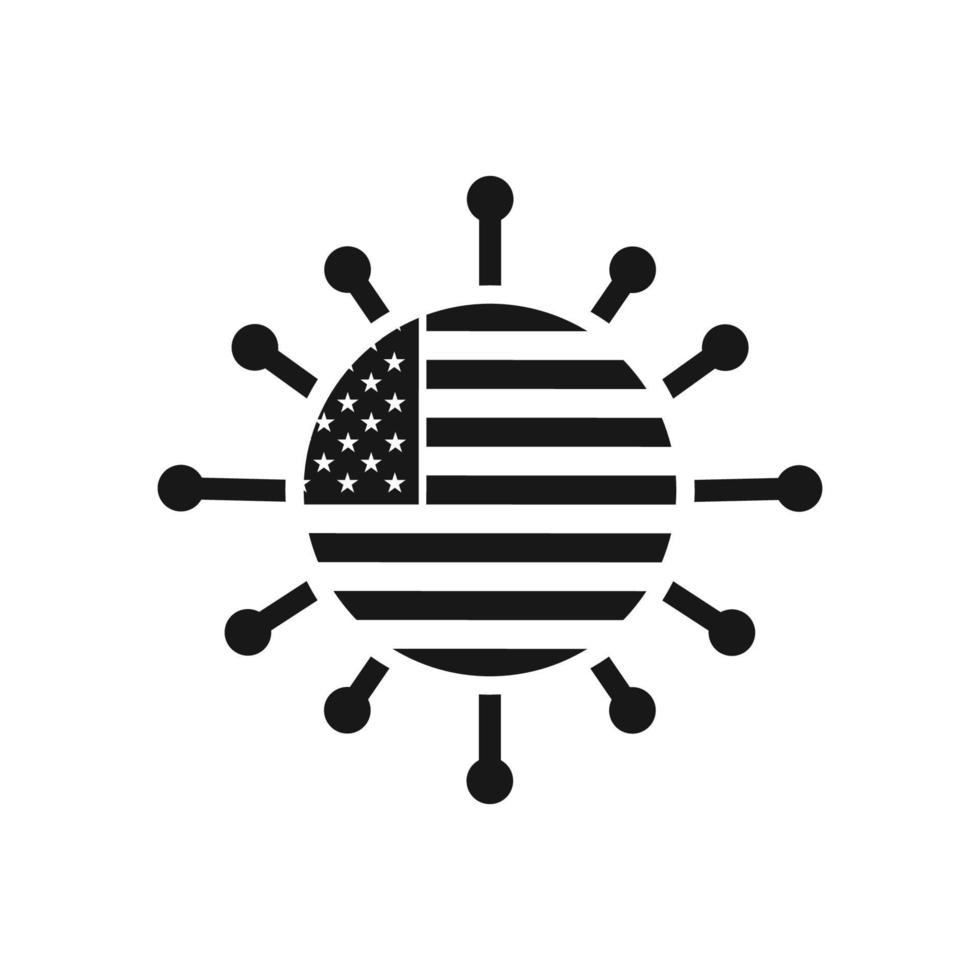 Coronavirus Covid 19 or 2019 ncov Effect in USA Icon. Editable Vector EPS Symbol Illustration.