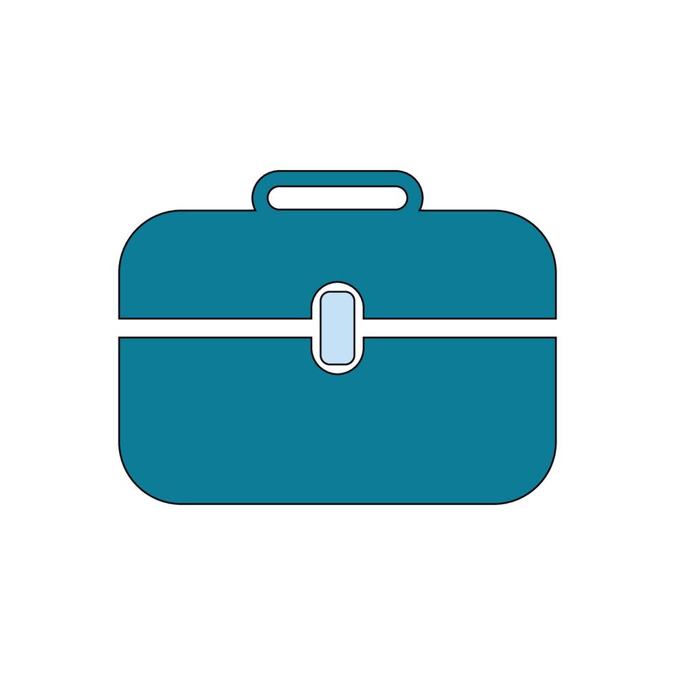 Colorful Briefcase Icon on gray background. vector