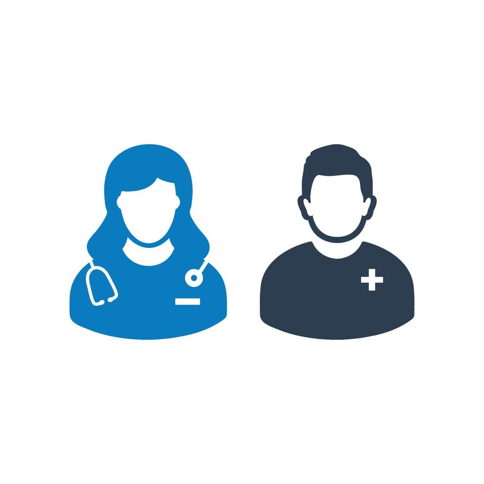 Nurse and Doctor Icon. Editable Vector EPS Symbol Illustration.