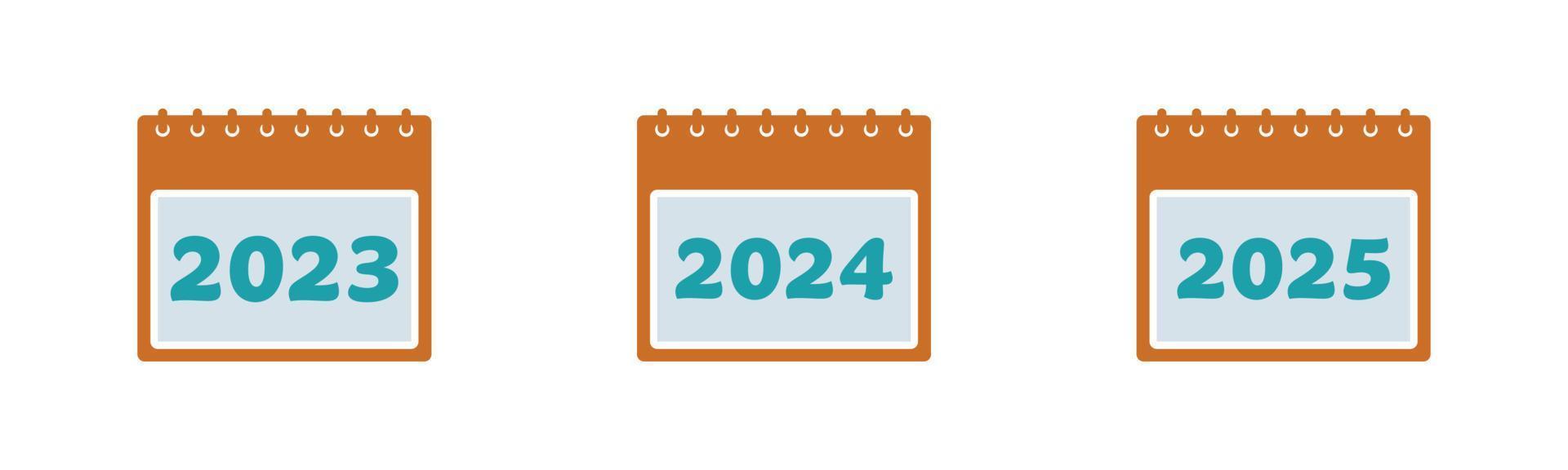 2023, 2024 and 2025 Calendar Icon Set. Editable Flat Vector Illustration. 22772610 Vector Art at