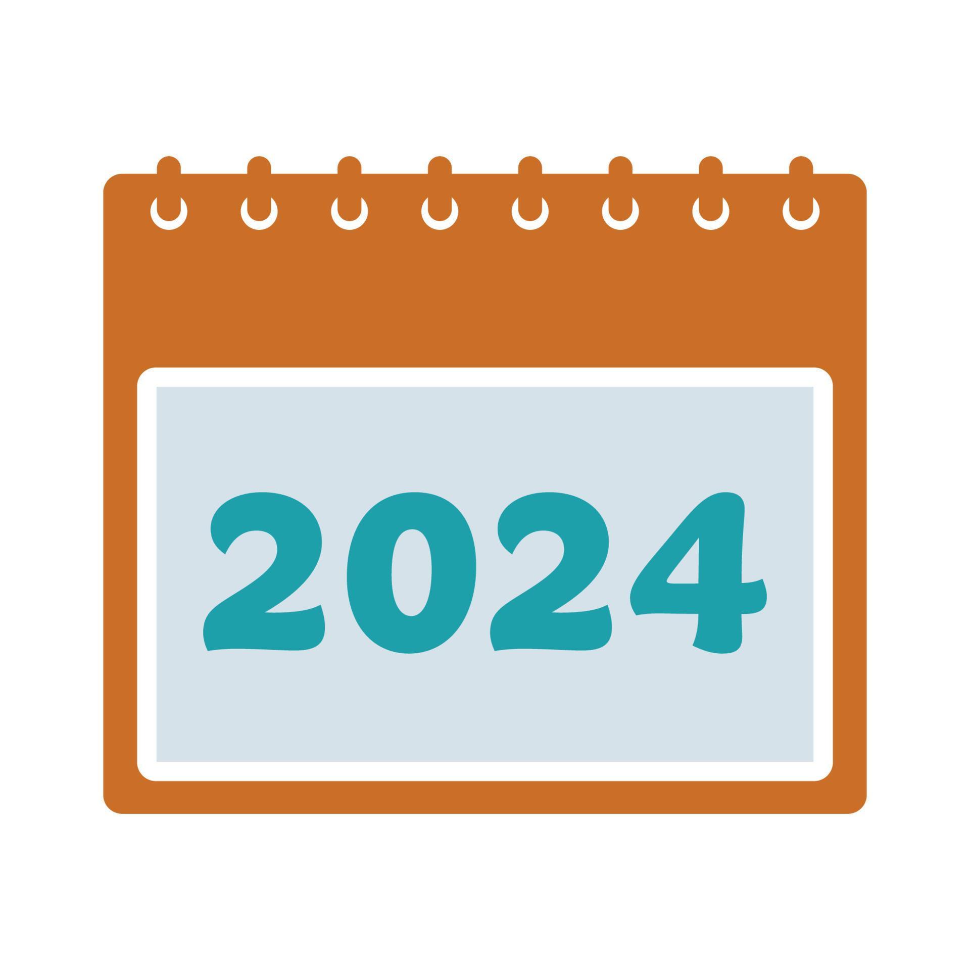 2024 Calendar Colored Icon. Editable Vector EPS Symbol Illustration