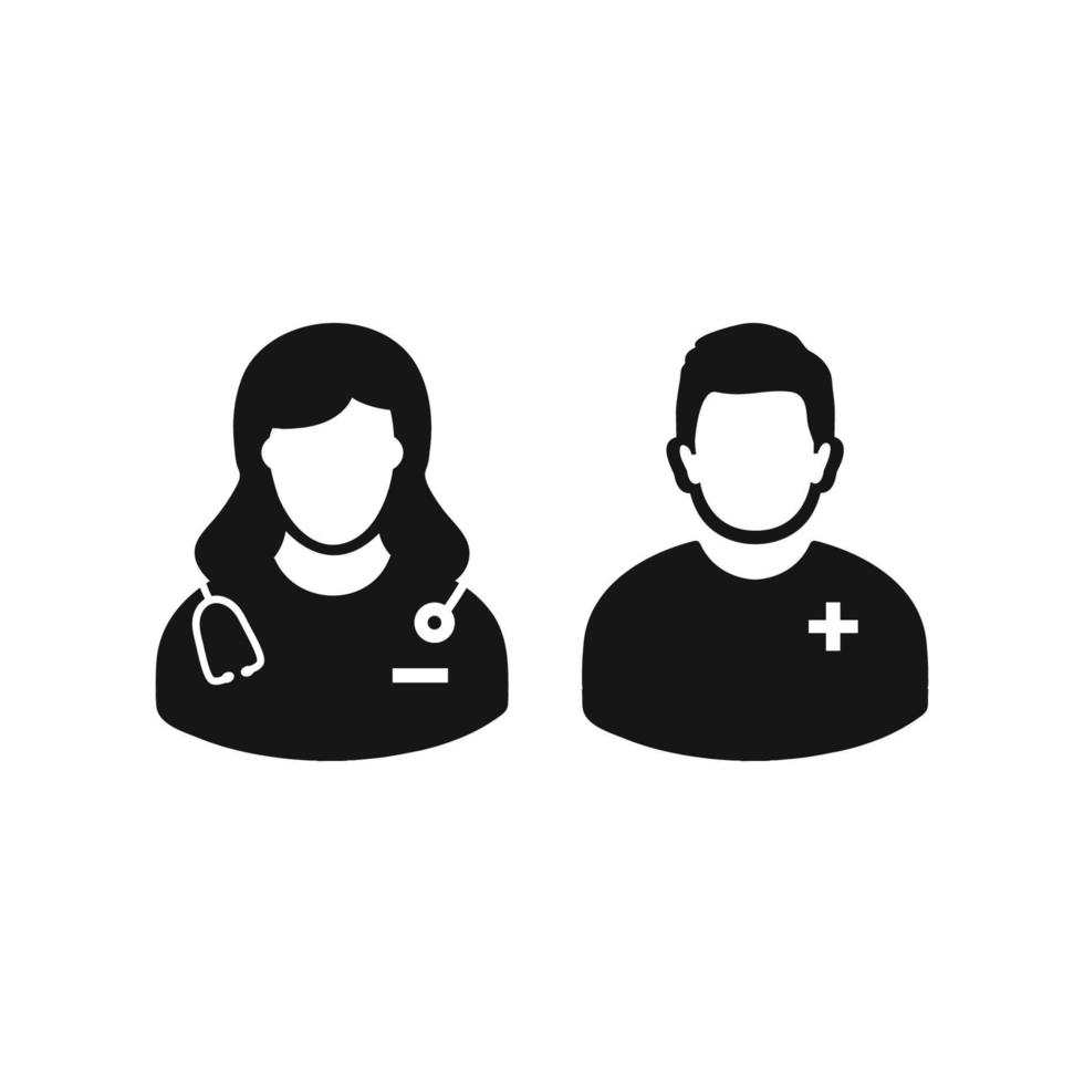 Medical Nurse and Ward boy Icon. Editable Vector EPS Symbol Illustration.