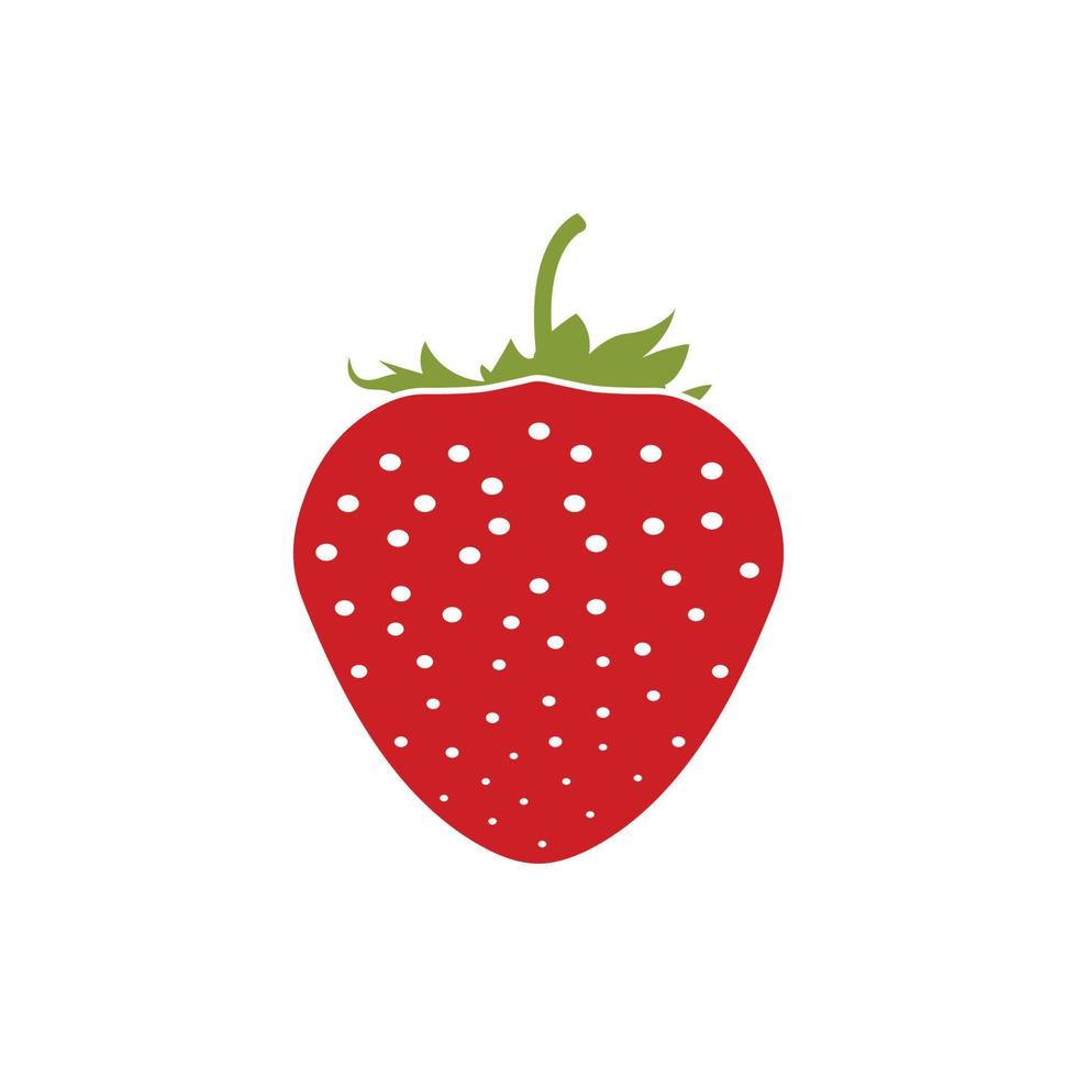 Strawberry Icon with leaf. Editable Vector EPS Symbol Illustration.