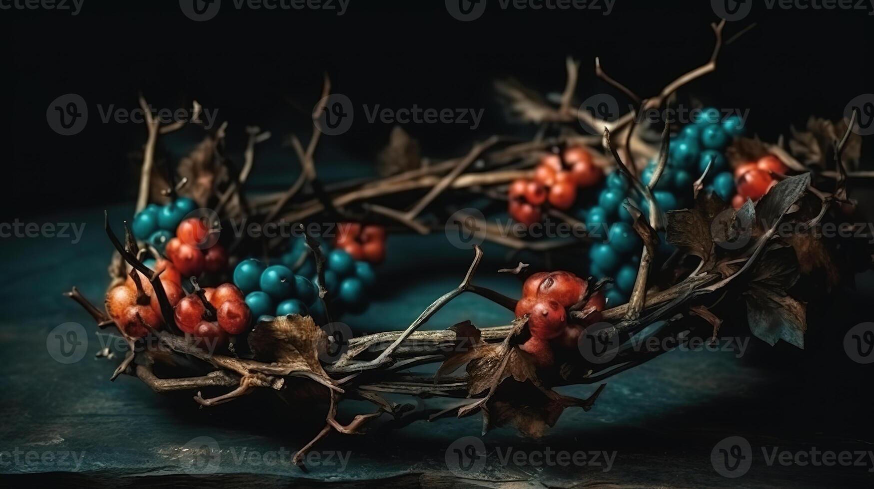 Original crown of thorns of jesus christ realistic. photo