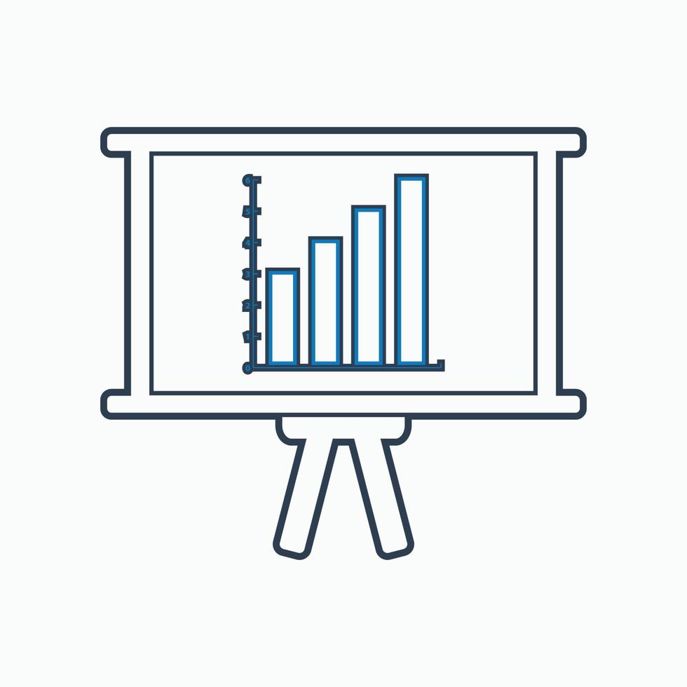 Business presentation icon. Line style vector EPS.