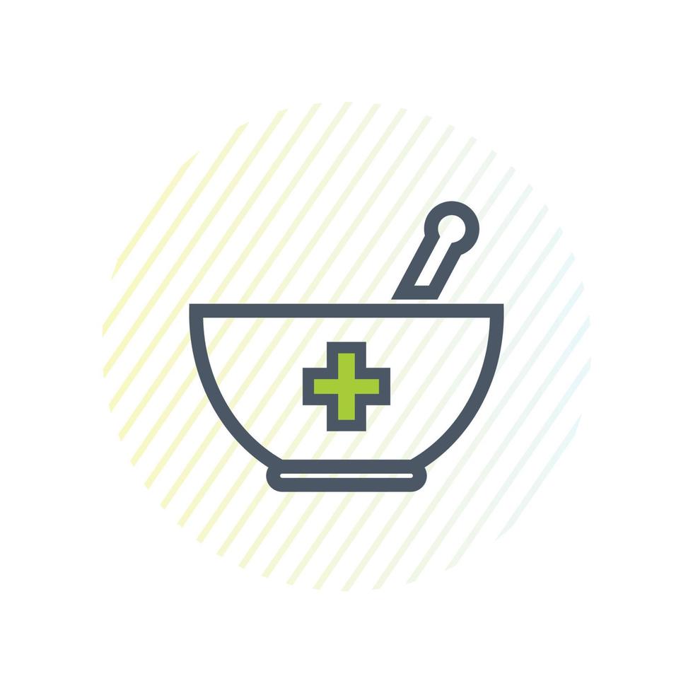 Mortar and Pestle Line Icon. Editable Vector EPS Symbol Illustration.