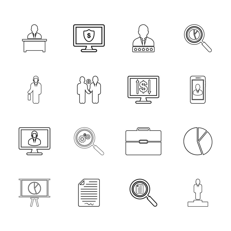 Business and Finance line icon set. Editable Vector Symbol Illustration.