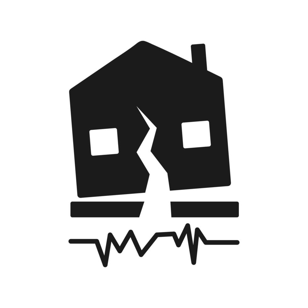 Earthquake Disaster Icon. Editable Vector EPS Symbol Illustration.