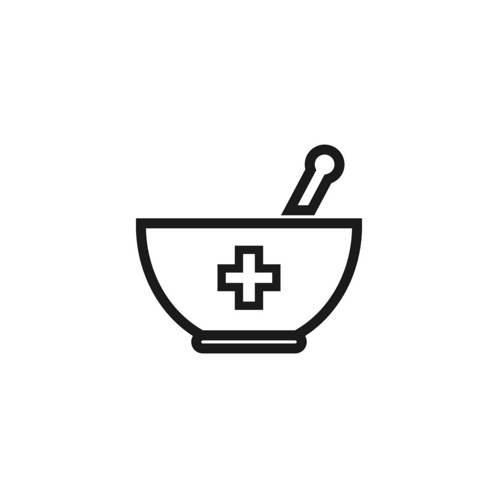 Mortar and Pestle Line Icon. Editable Vector EPS Symbol Illustration.