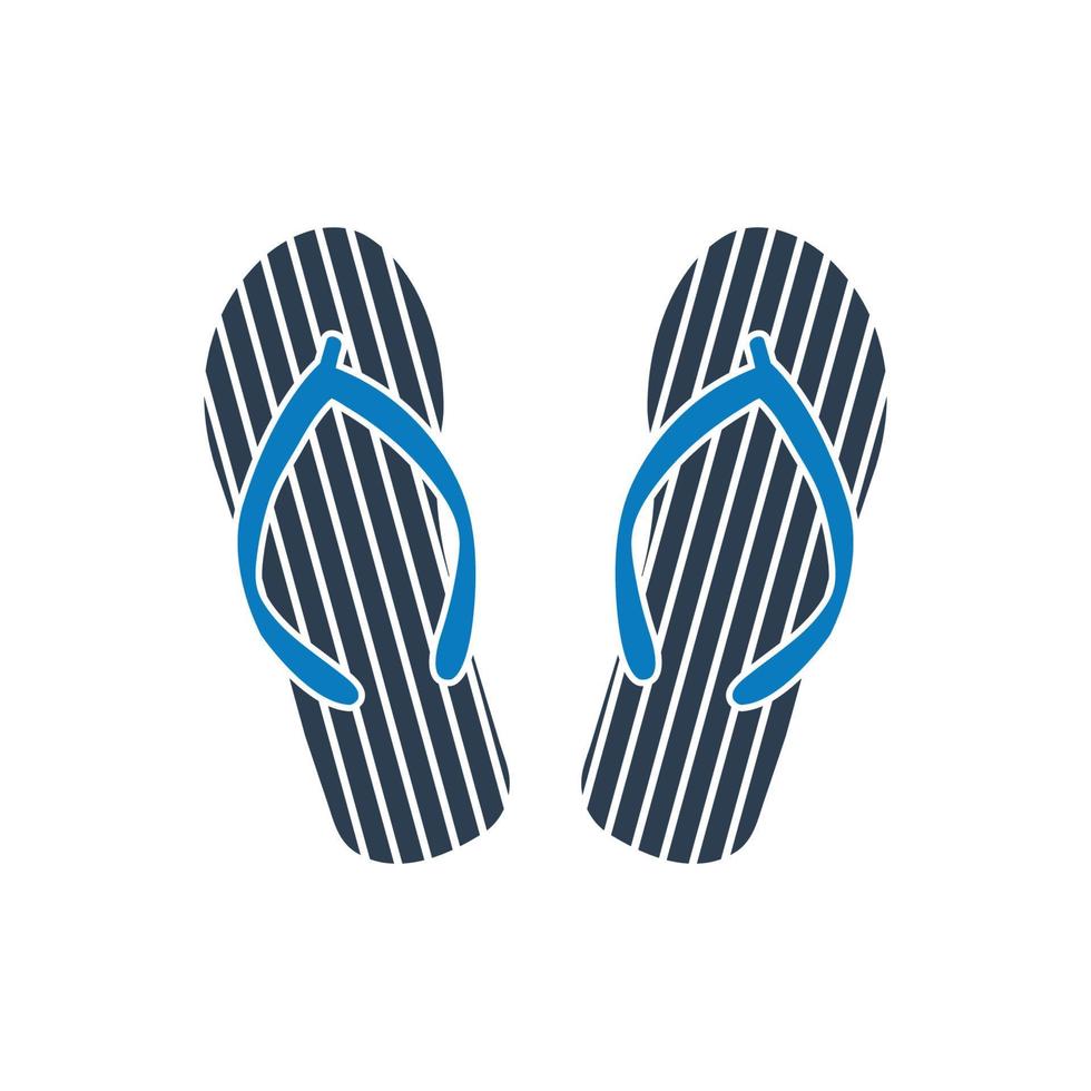 Beach Flip Flops icon. Editable Vector EPS Symbol Illustration.