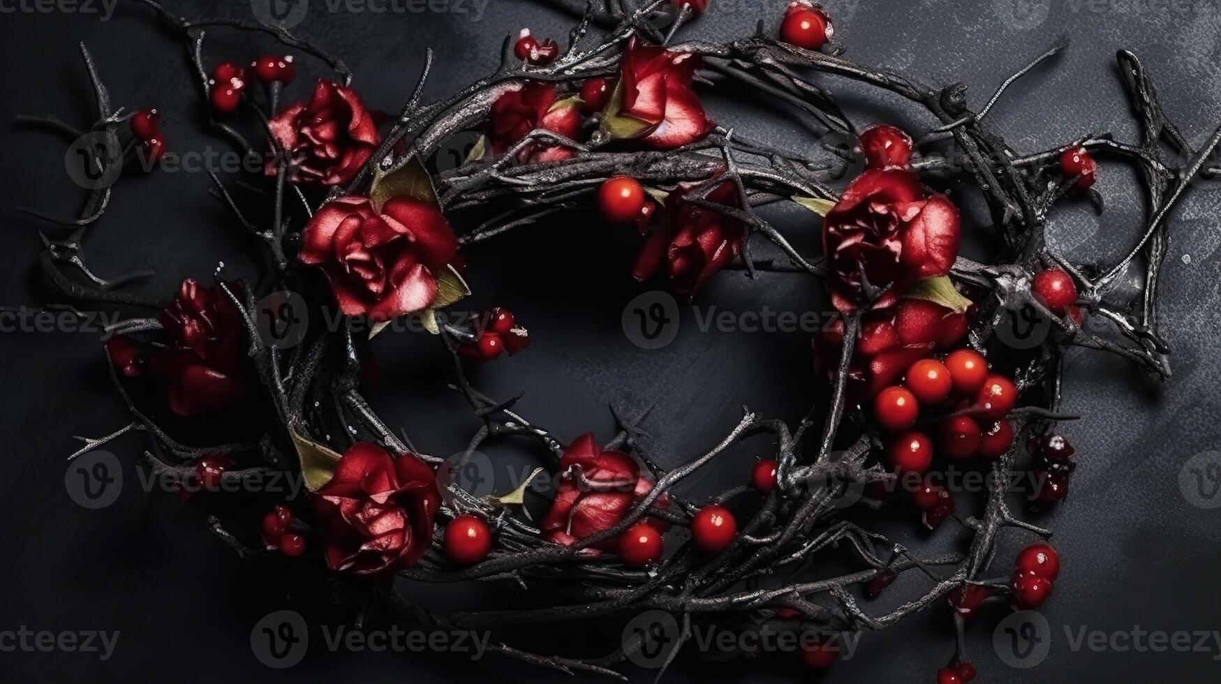 Original crown of thorns of jesus christ realistic. photo