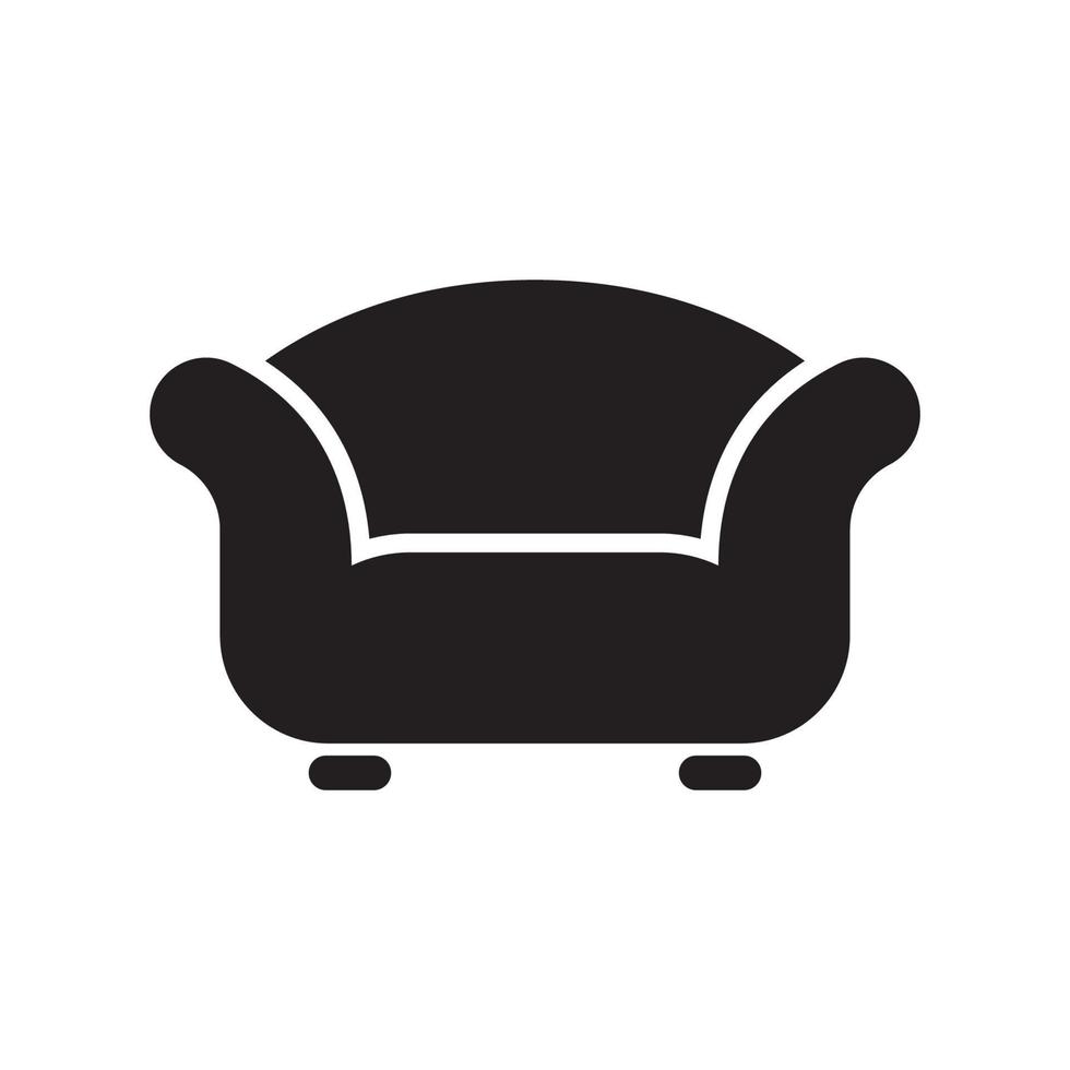 sofá silla logo icono, ilustración diseño modelo vector