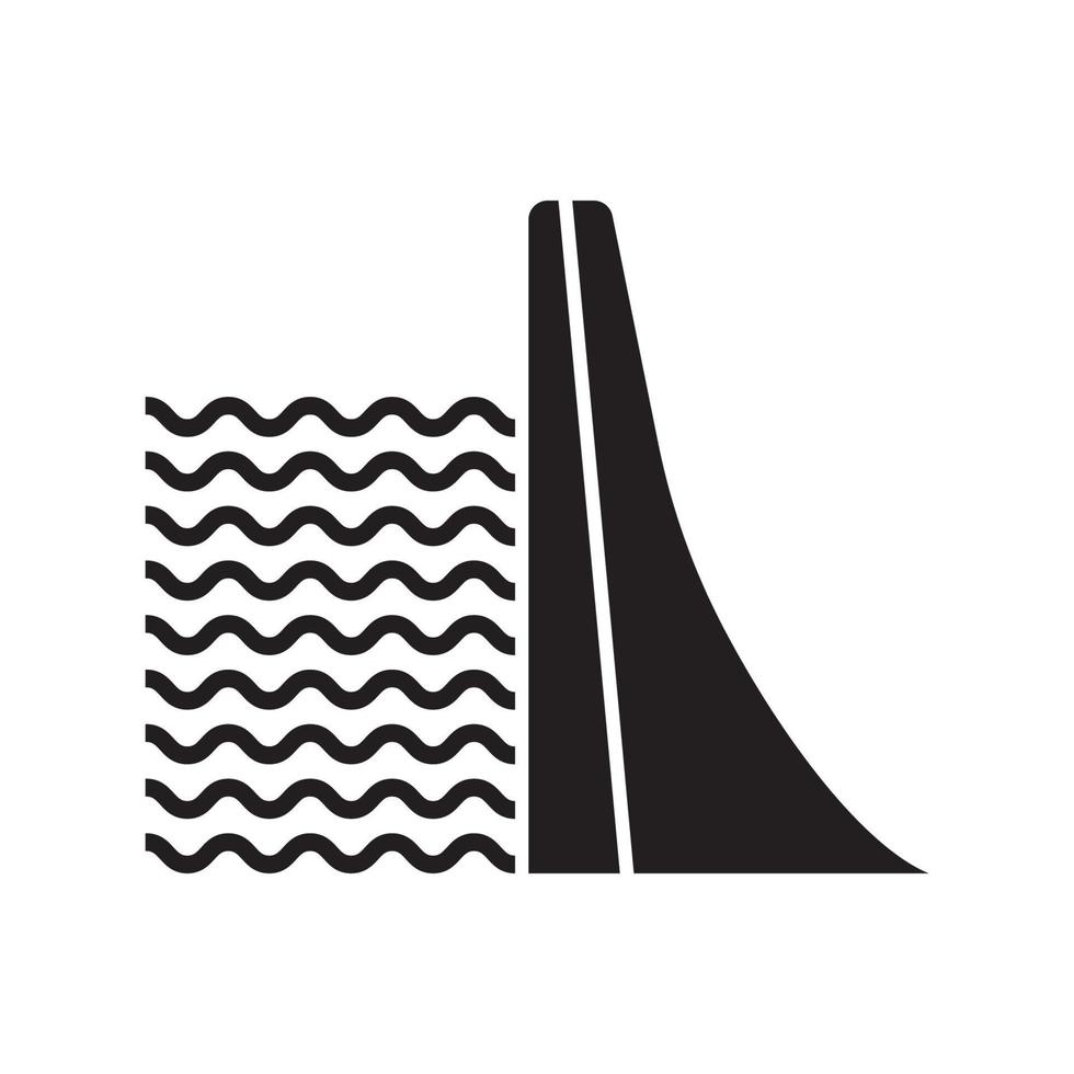 agua represa logo icono, ilustración diseño modelo vector