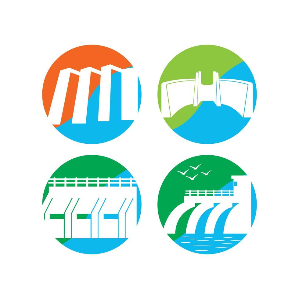 Water dam logo icon,illustration design template vector