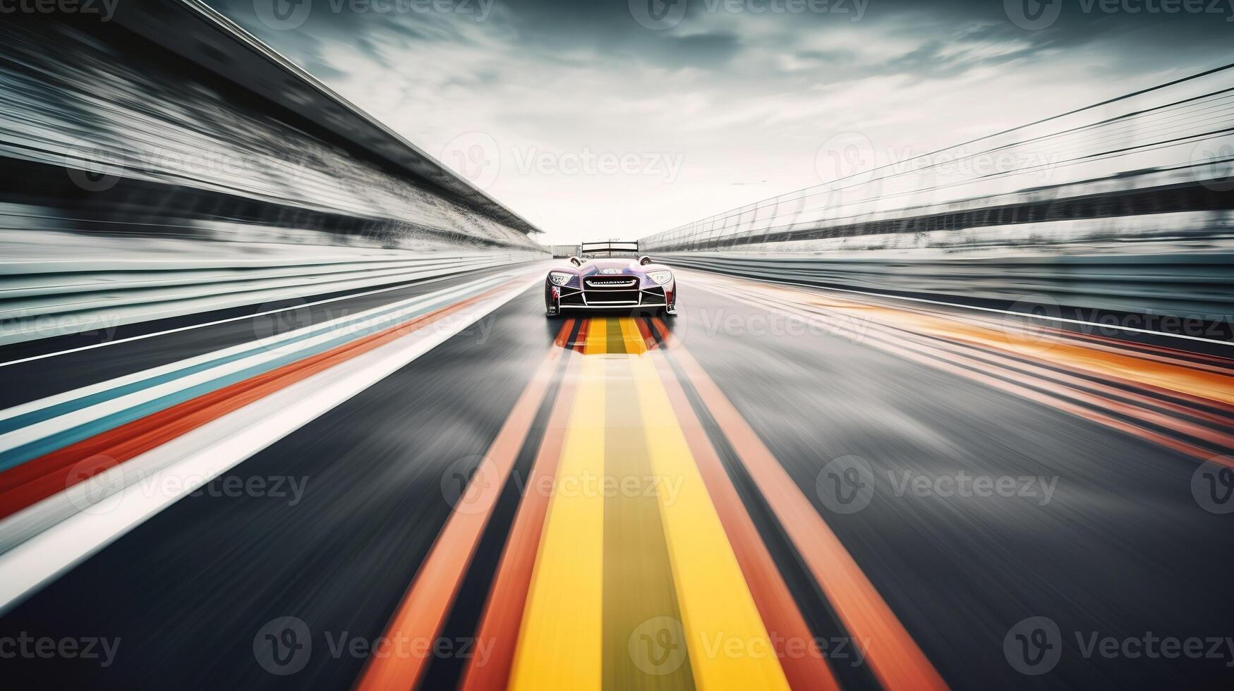 Speeding Through the Race Track. photo