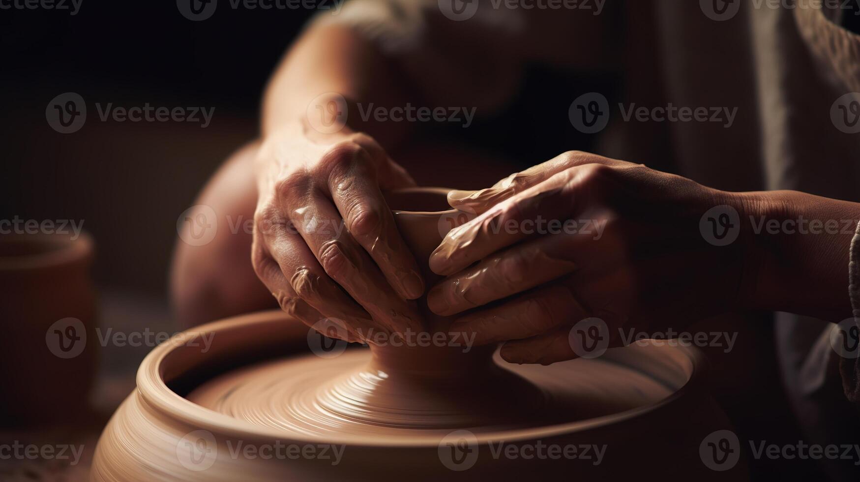 Crafting Art, The Potter's Hands at Work. photo