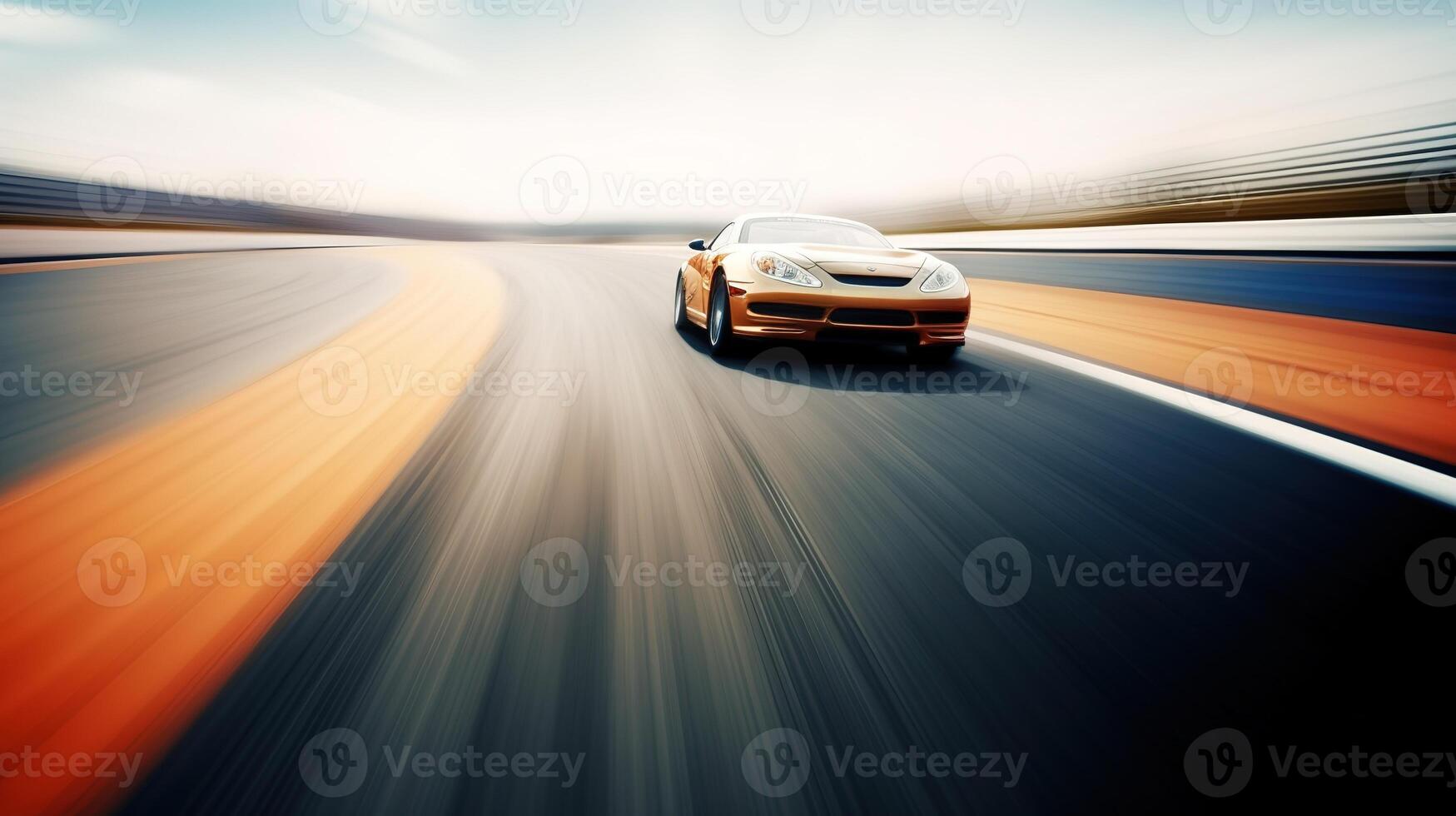 Speeding Through the Race Track. photo