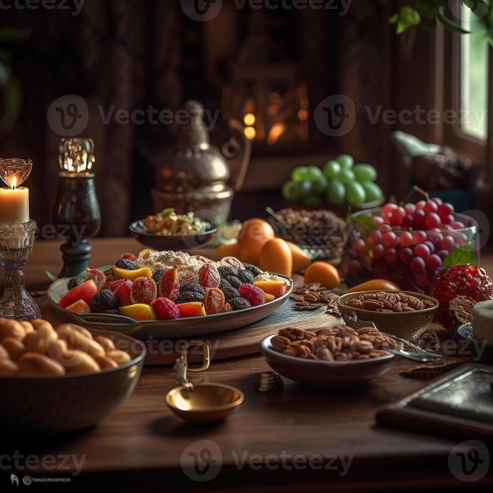 Food on Iftar Ramadan Month photo