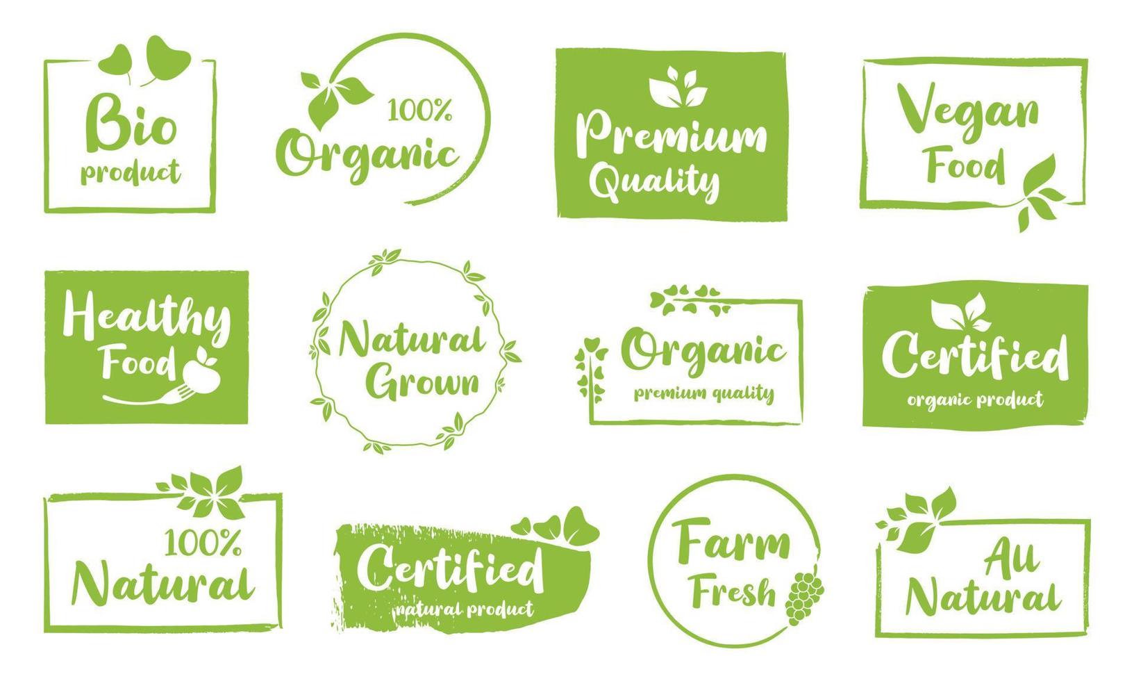 Organic food, natural product, healthy life and farm fresh for food and drink promotion. vector