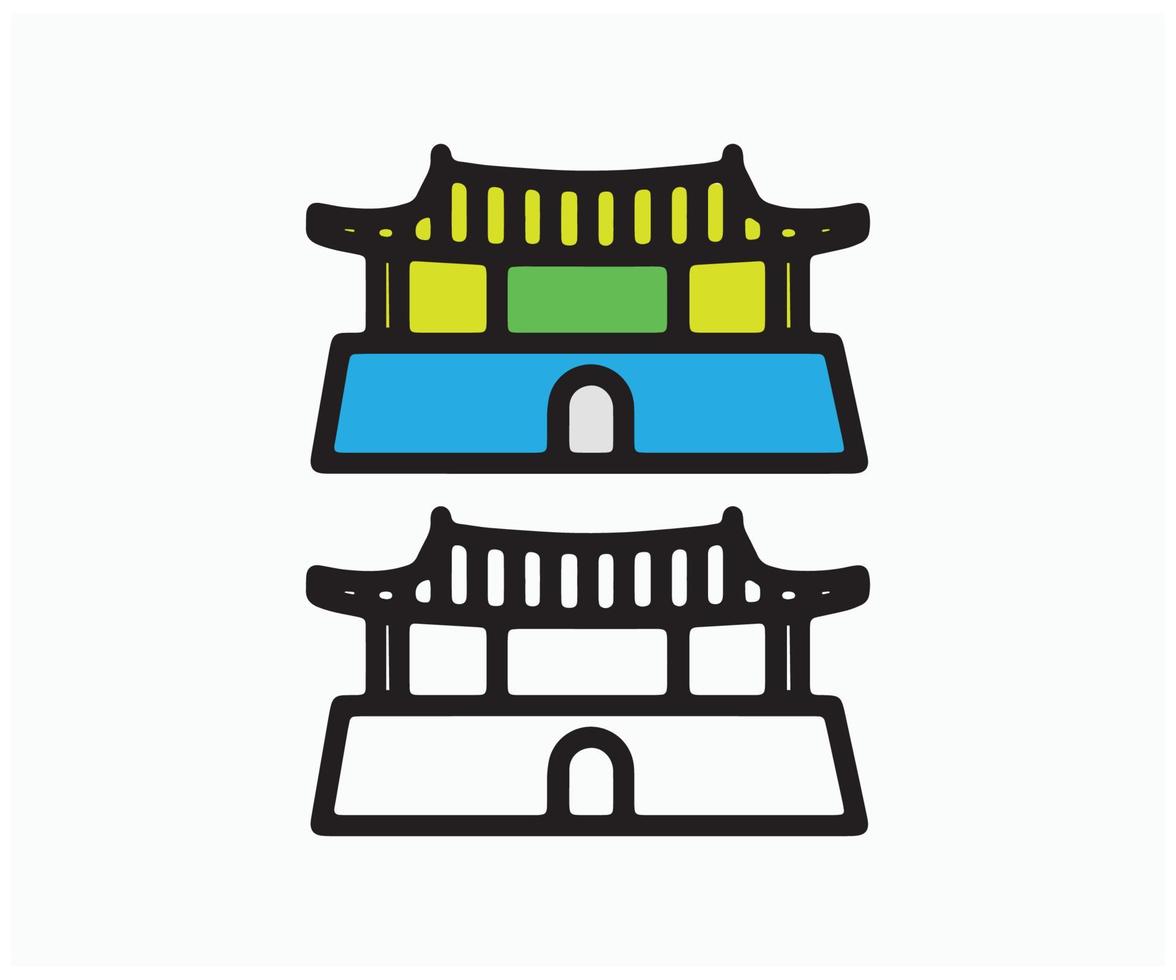 Chinese traditional house temple vector icon