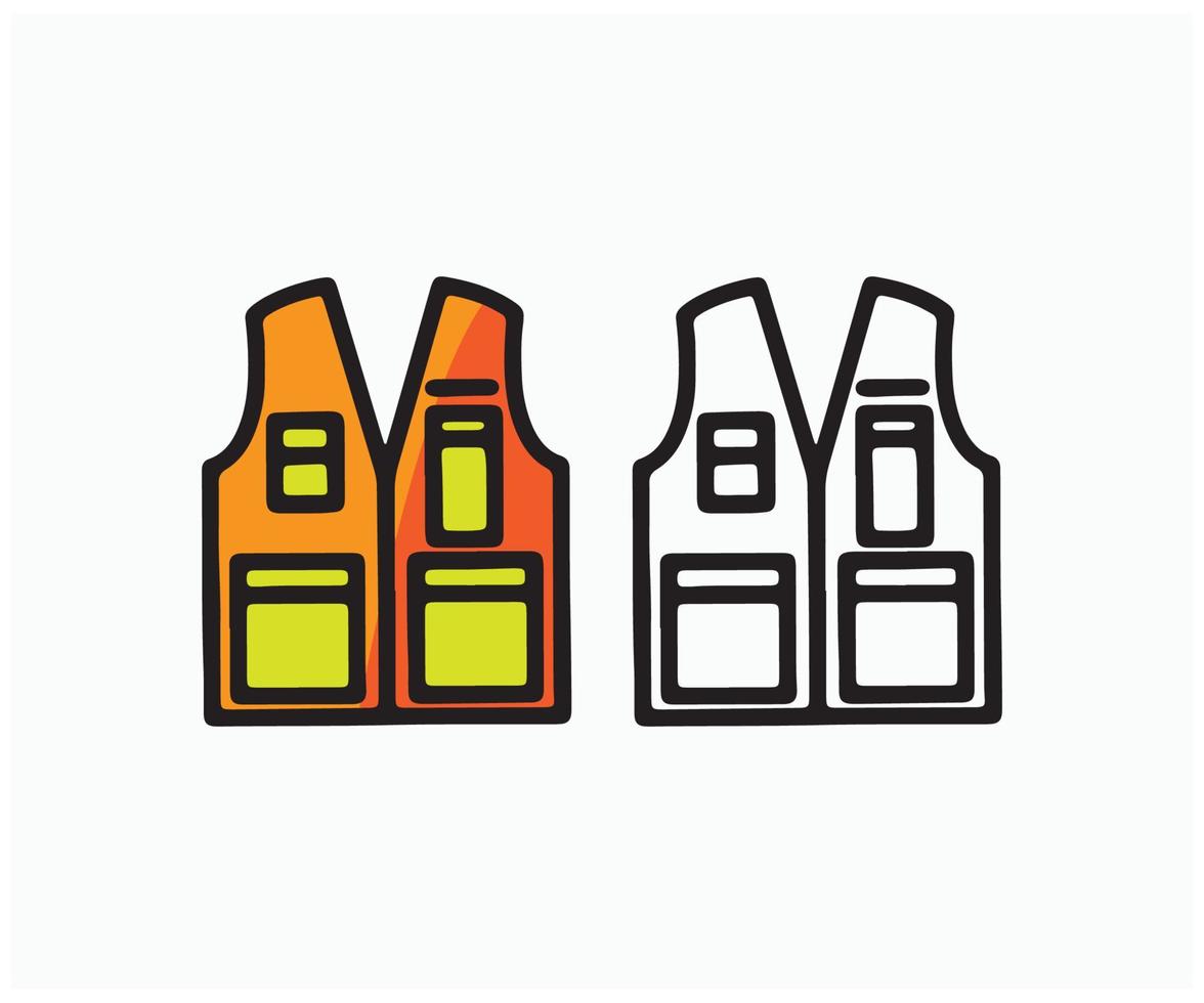 Vector icon Security guard bulletproof vest in orange color