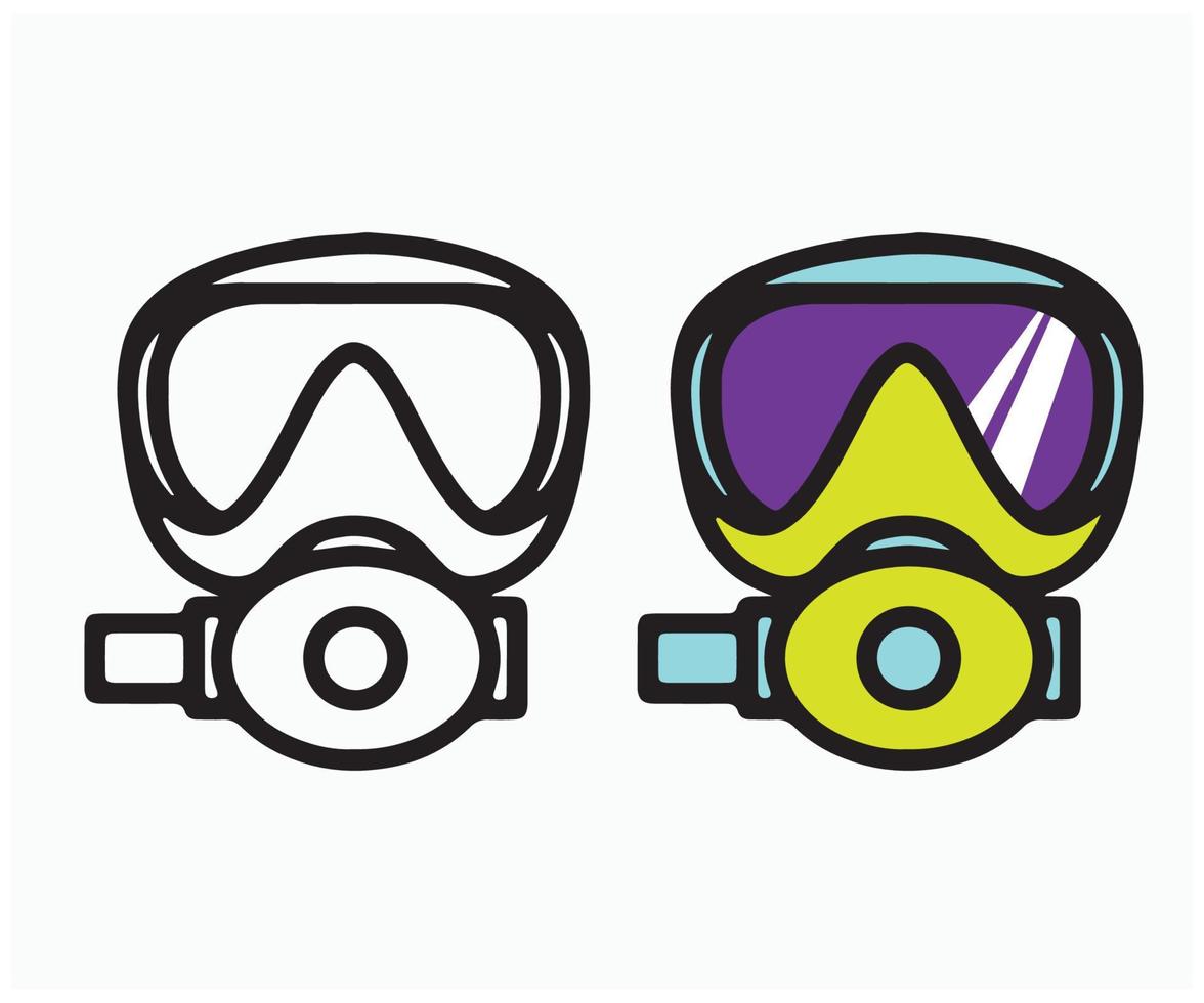 Toxic gas mask icon cute vector