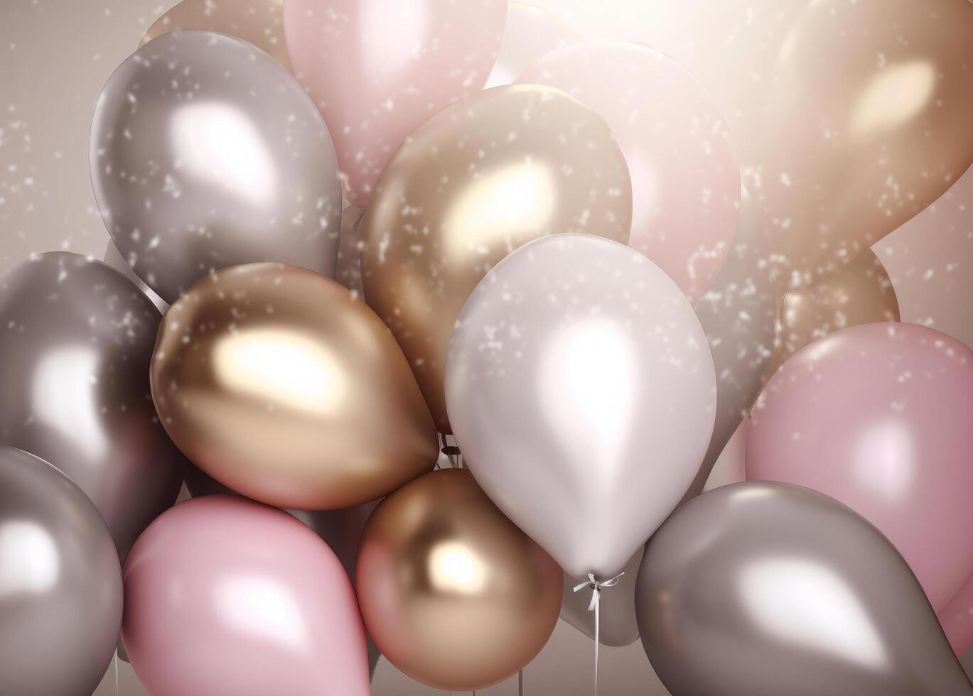 Happy Birthday Background with Balloons. Illustration photo