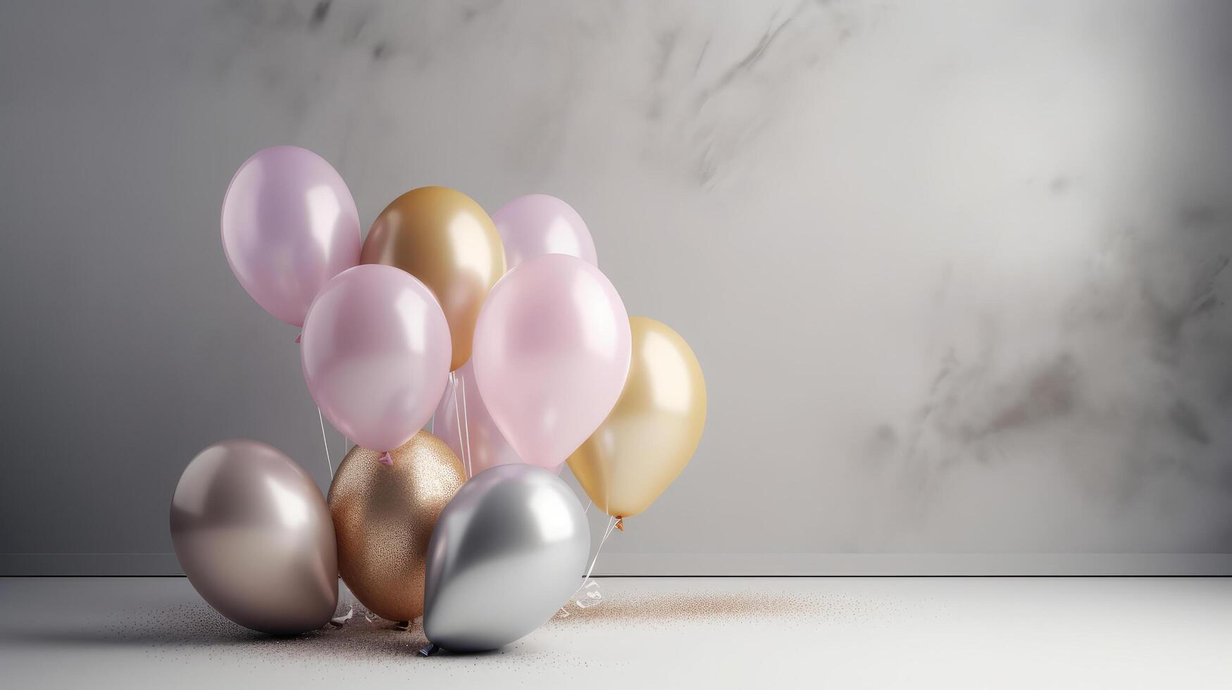 Happy Birthday Background with Balloons. Illustration photo