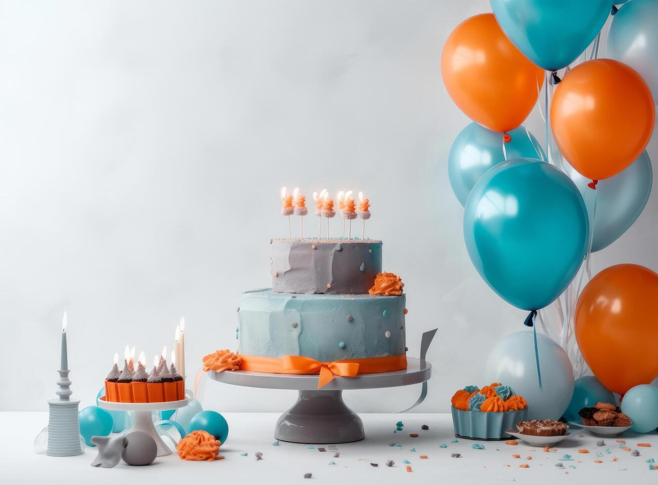Happy Birthday Background with Cake. Illustration photo