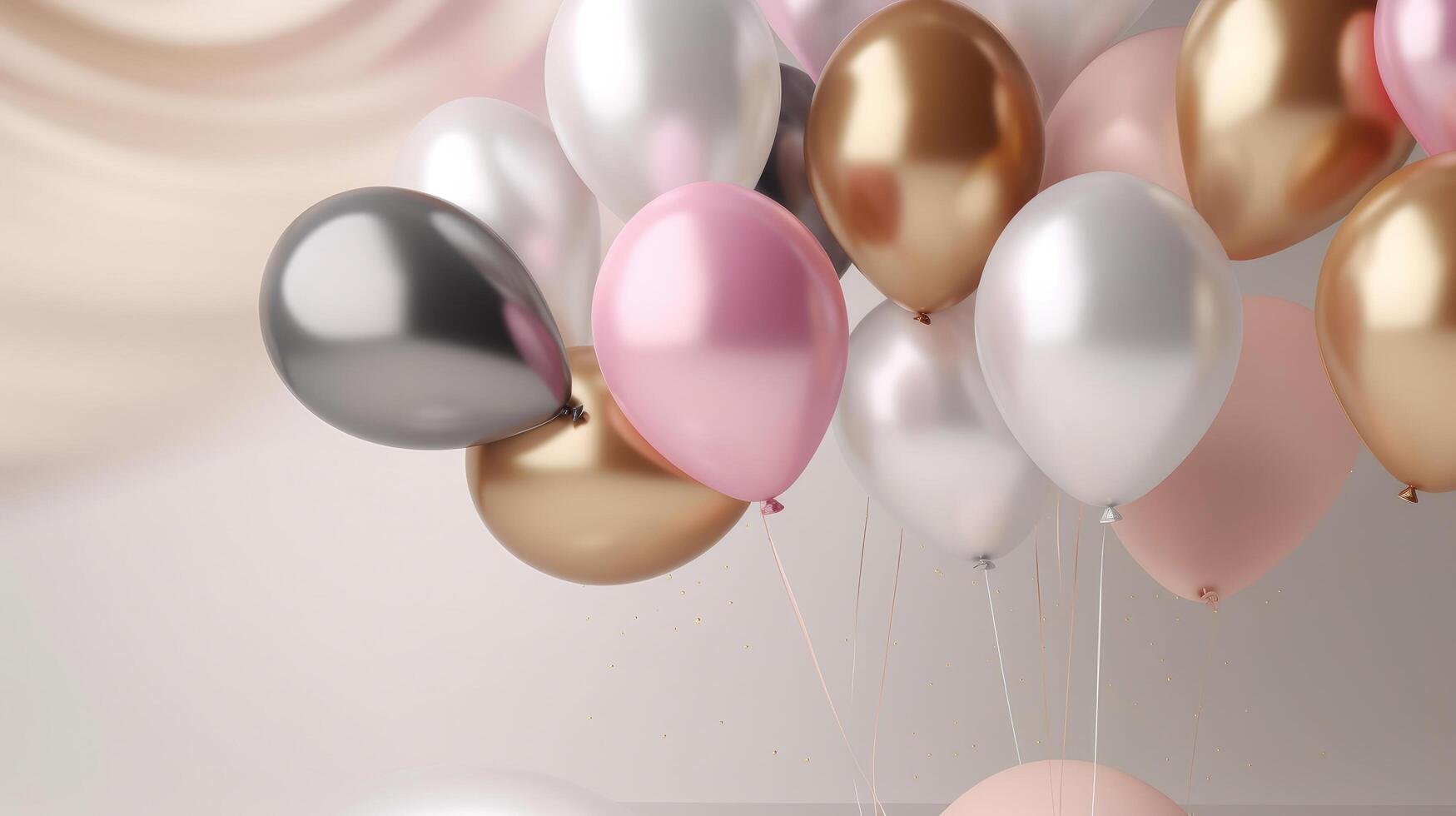 Happy Birthday Background with Balloons. Illustration photo