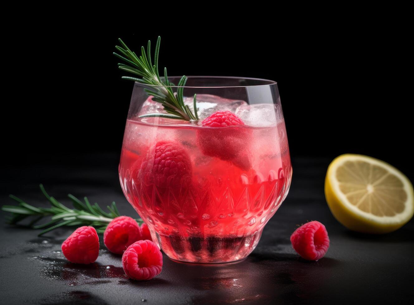 Raspberry cocktail. Illustration photo