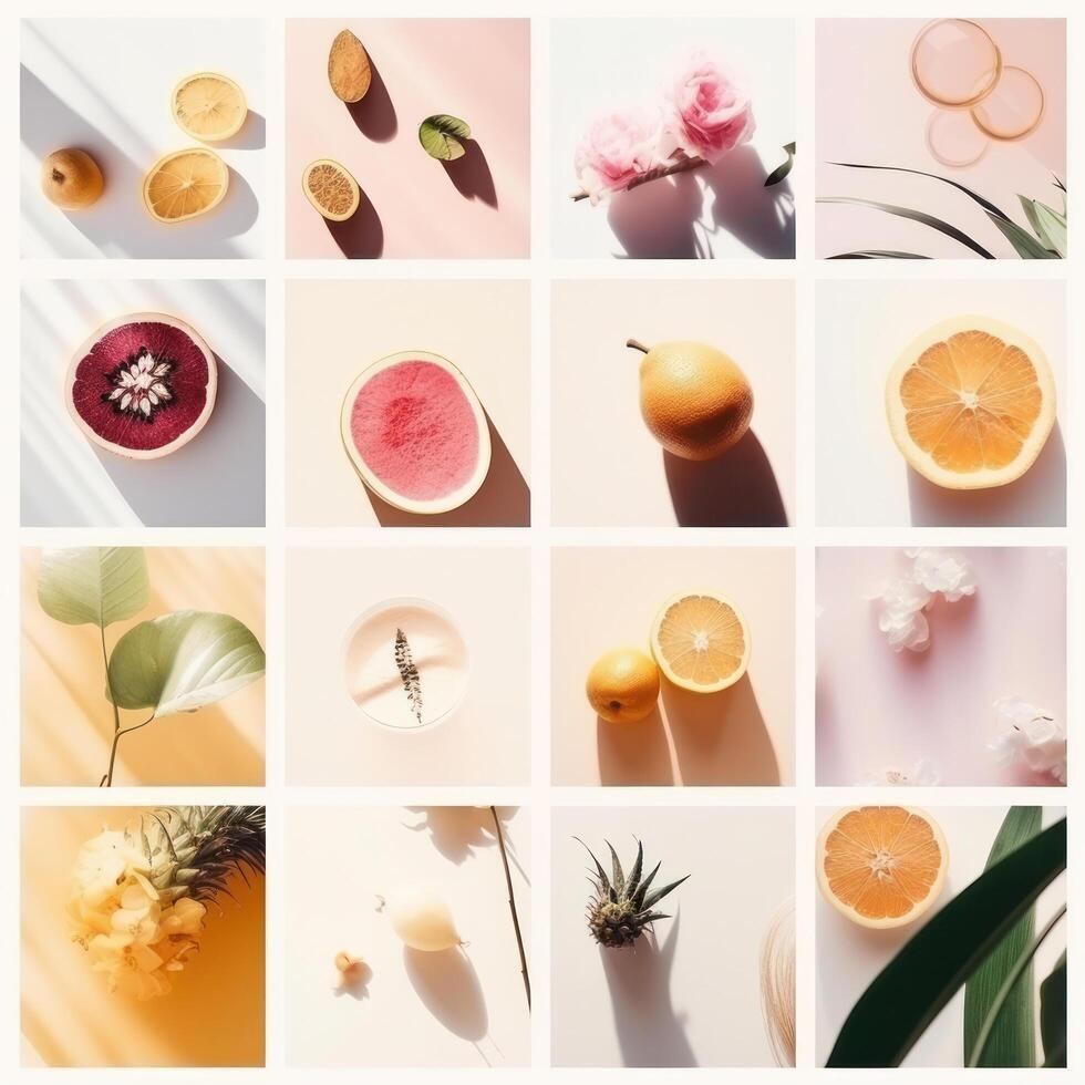 Minimalist summer background for social media post. Illustration photo