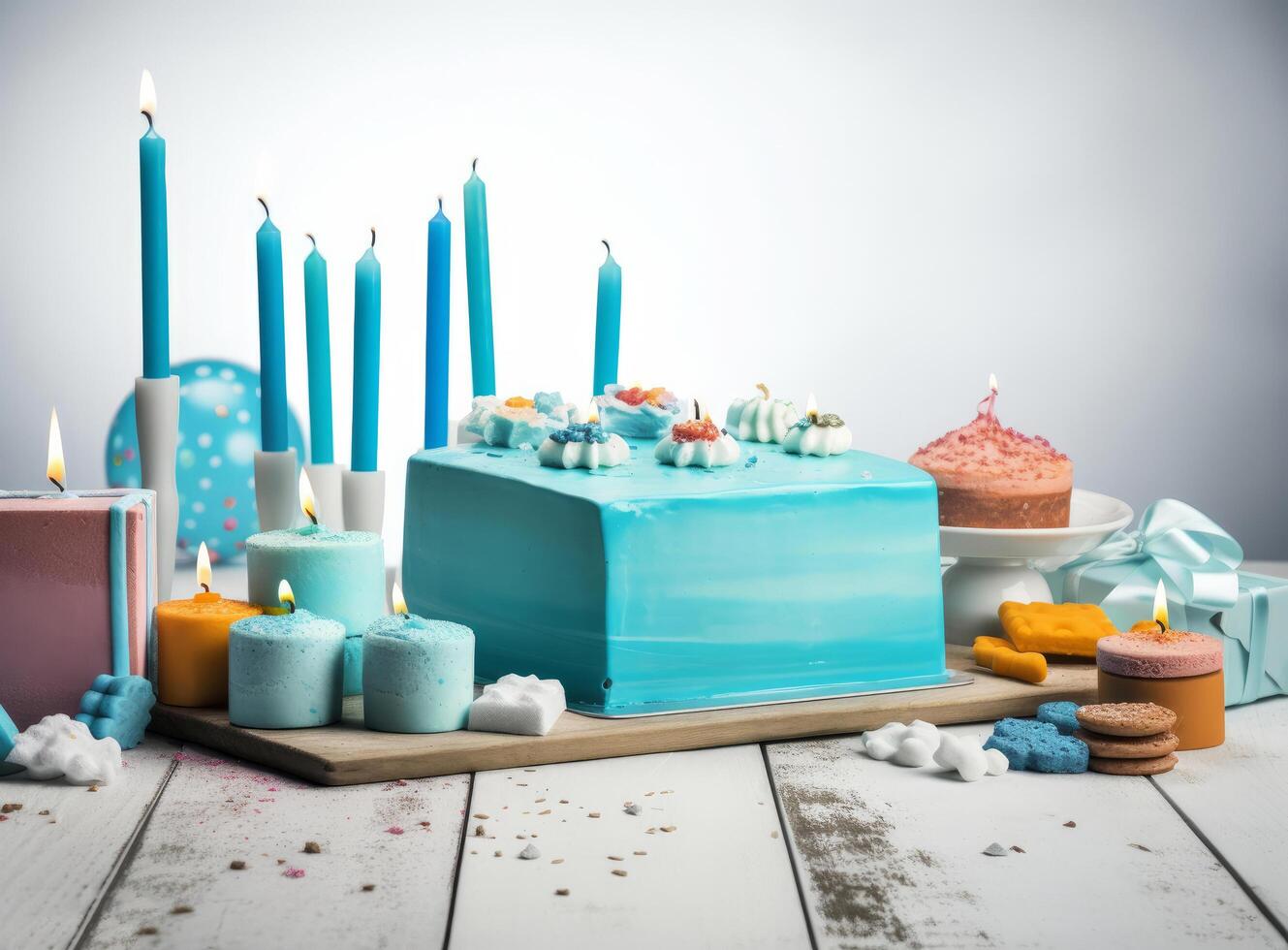 Happy Birthday Background with Cake. Illustration photo