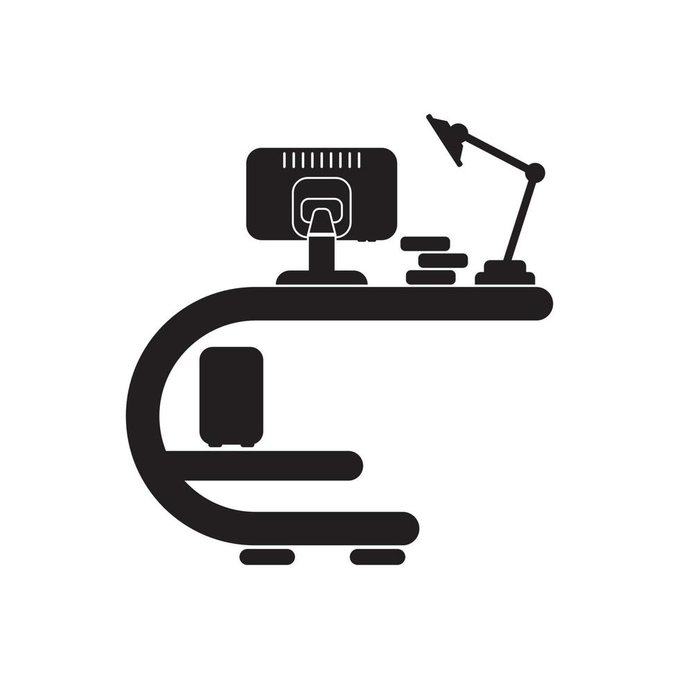 Work desk logo icon,illustration design template vector