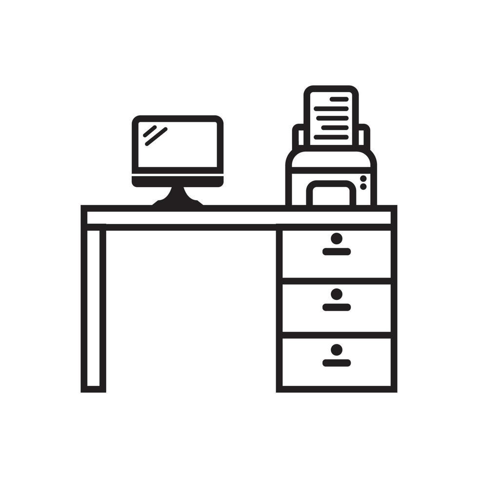 Work desk logo icon,illustration design template vector