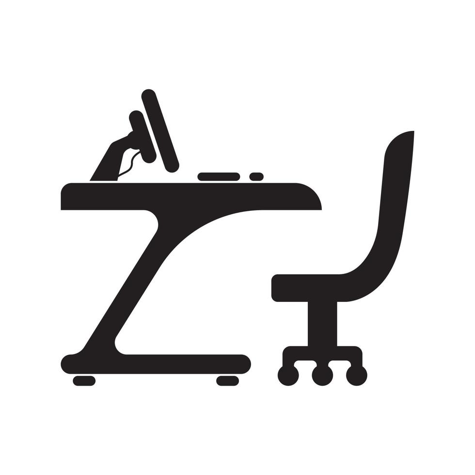 Work desk logo icon,illustration design template vector
