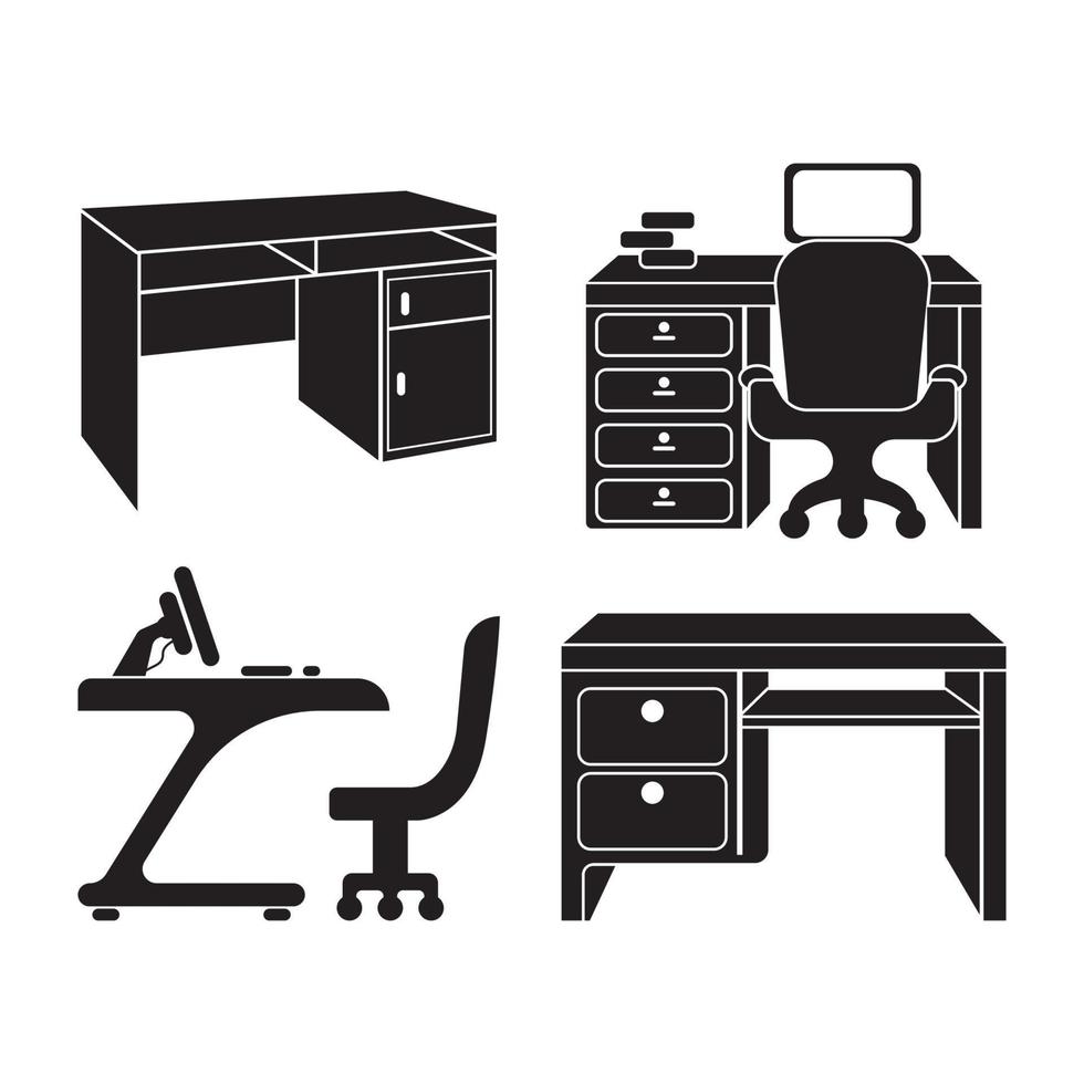 Work desk logo icon,illustration design template vector