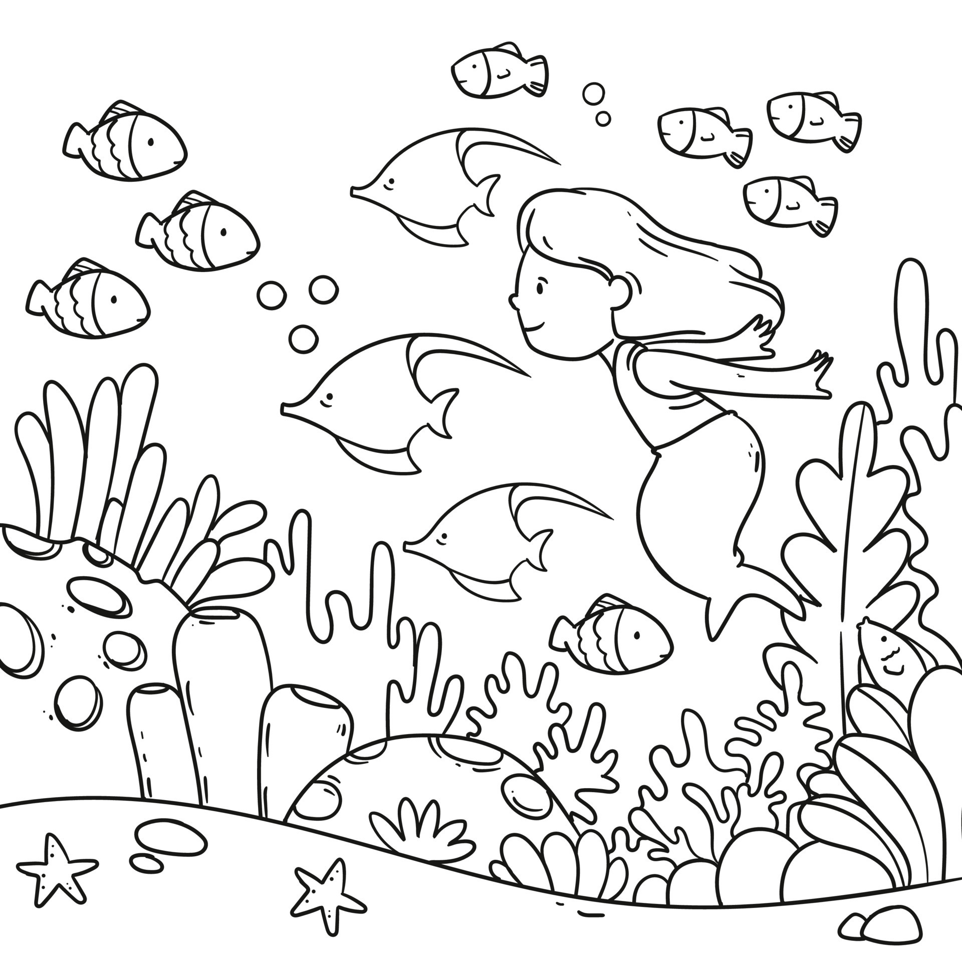 Click SHARE THIS STORY ON FACEBOOK  Coloring pages, Fish drawing for kids,  Fairy coloring