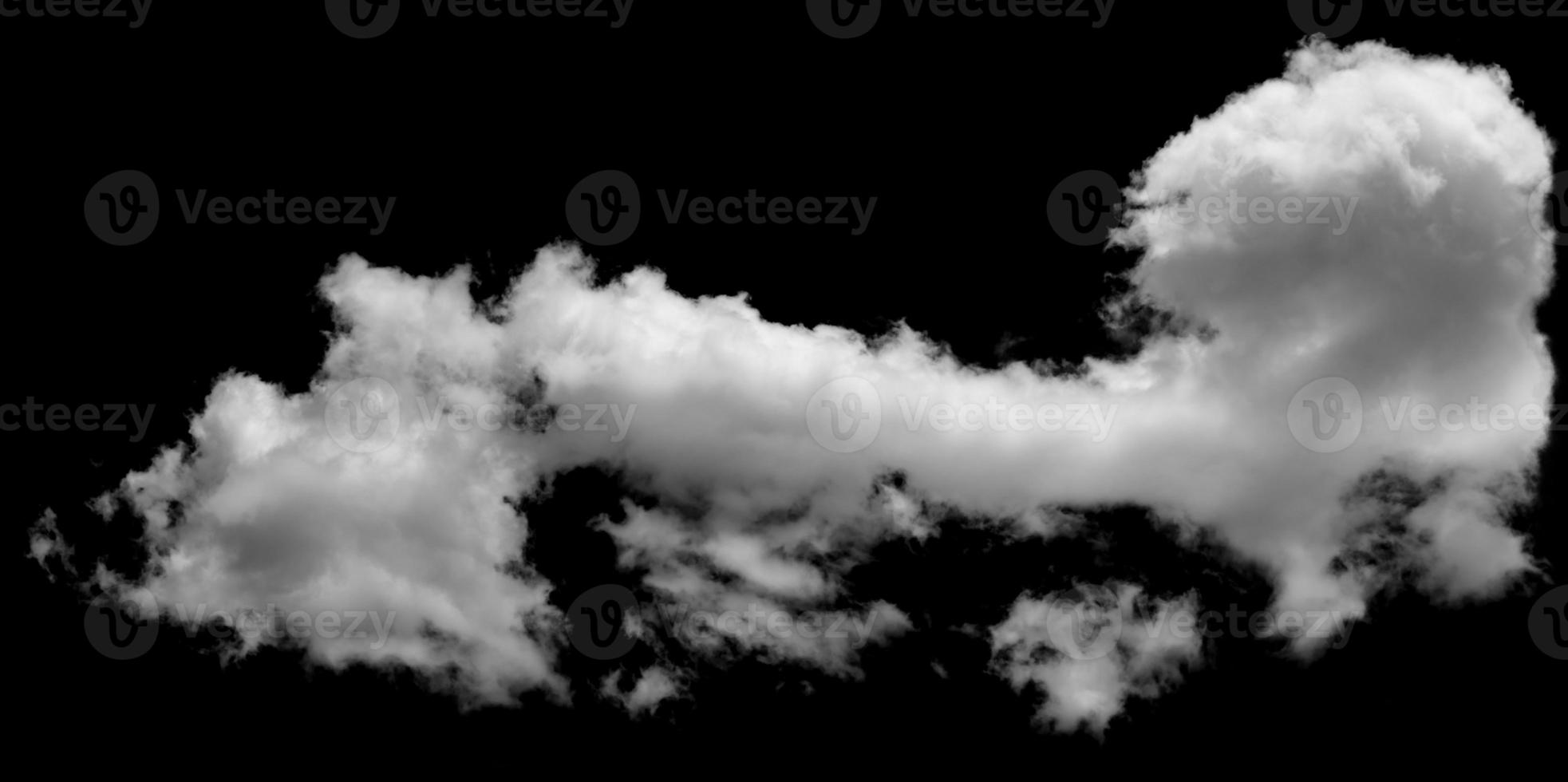 White cloud isolated on black background,Textured smoke,brush effect photo