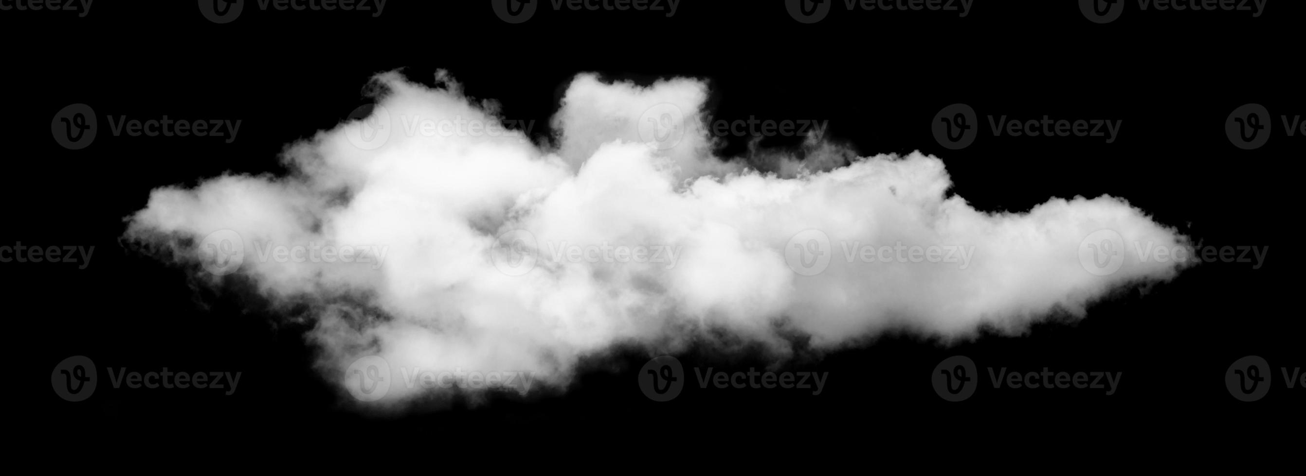 White cloud isolated on black background,Textured smoke,brush effect photo