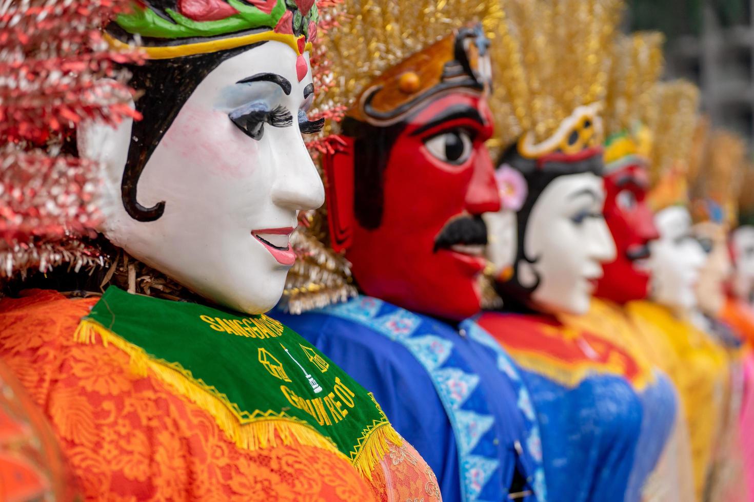 Jakarta, DKI Jakarta ,Indonesia 2023 - Ondel-ondel is a large puppet figure featured in Betawi folk performance of Jakarta, Indonesia. photo