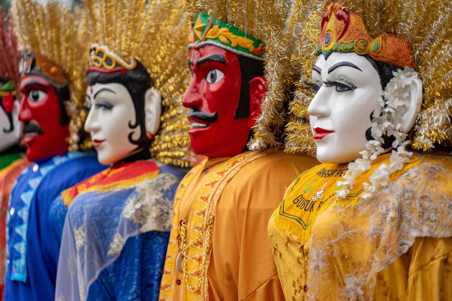 Jakarta, DKI Jakarta ,Indonesia 2023 - Ondel-ondel is a large puppet figure featured in Betawi folk performance of Jakarta, Indonesia. photo