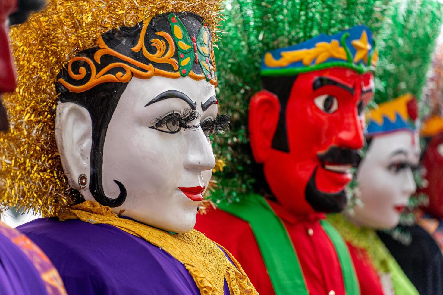 Jakarta, DKI Jakarta ,Indonesia 2023 - Ondel-ondel is a large puppet figure featured in Betawi folk performance of Jakarta, Indonesia. photo