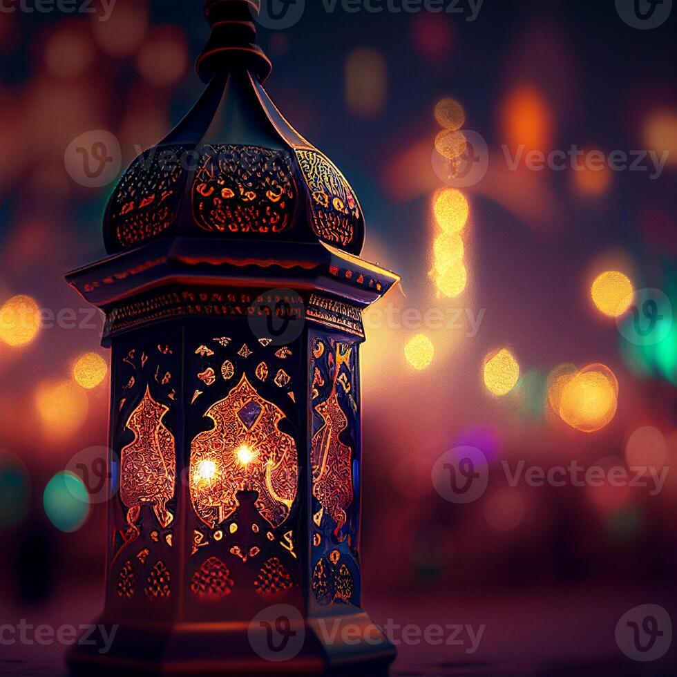 Beautiful Eid mubarak arabic islamic background and banner Design. photo