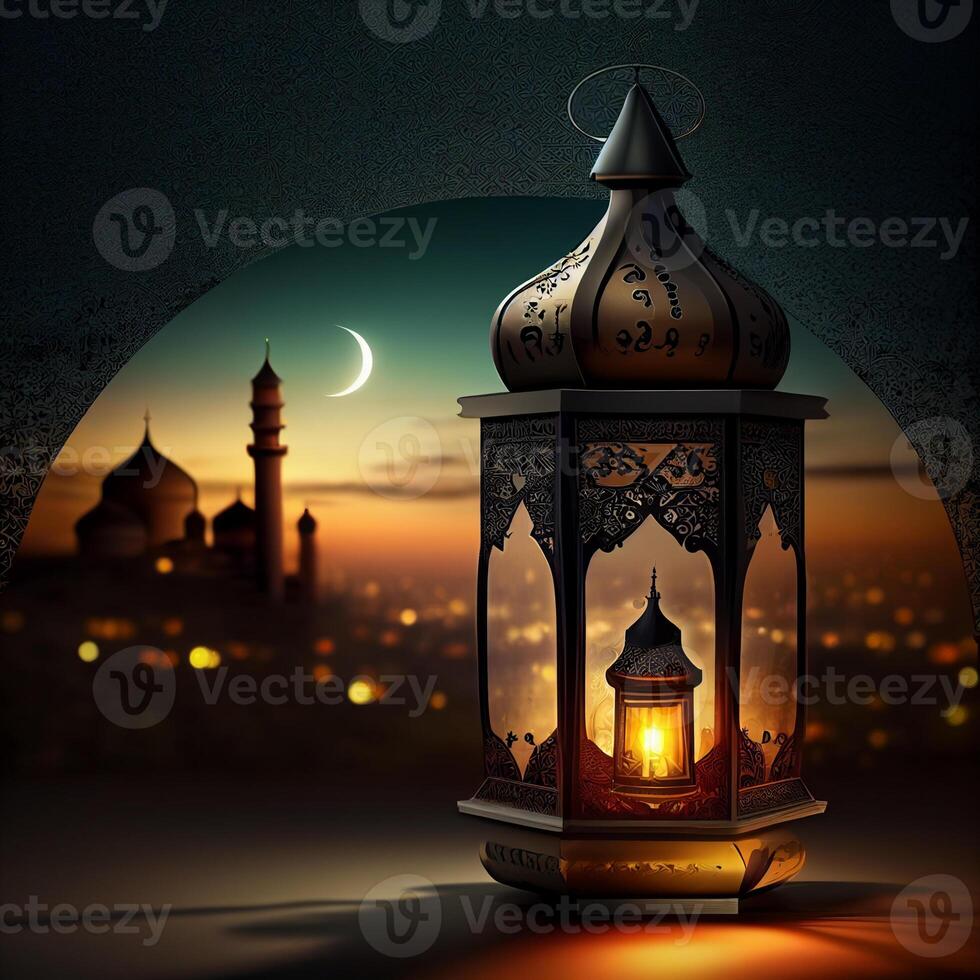 Beautiful Eid mubarak arabic islamic background and banner Design. photo