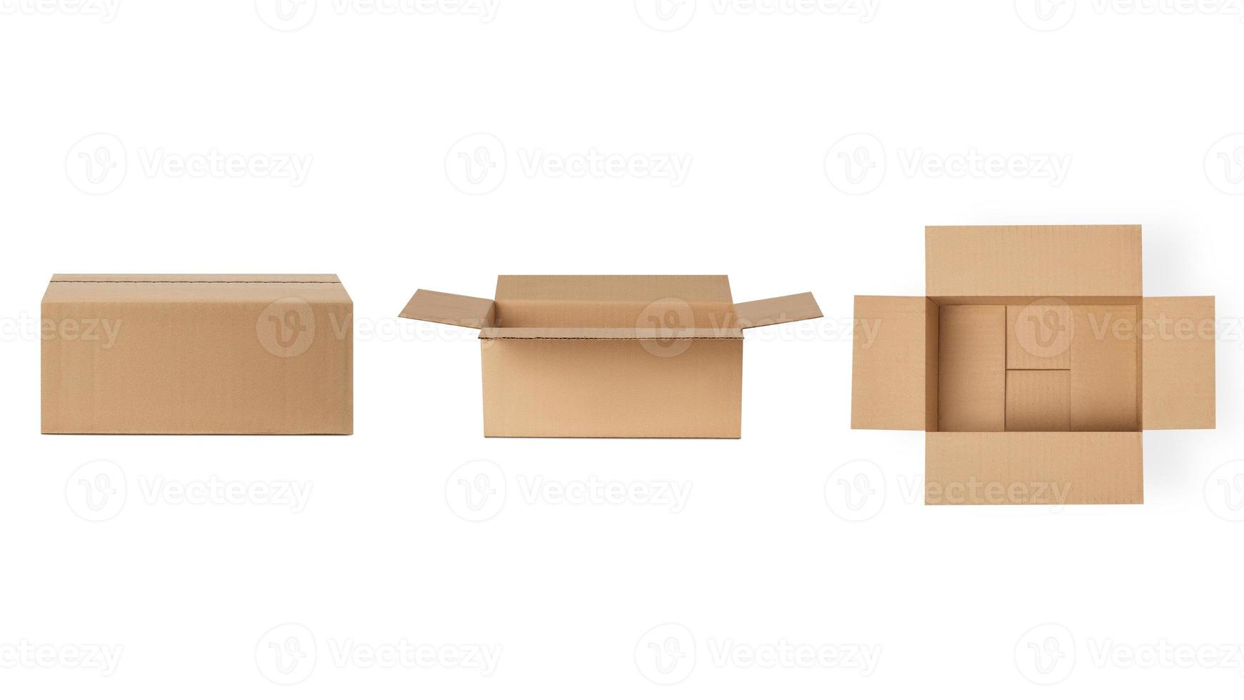 cajas para entrega, paquetes aislado en blanco antecedentes foto