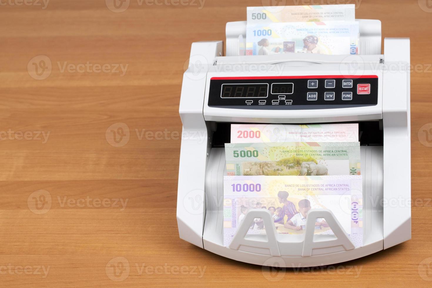 Central African States money in the counting machine photo